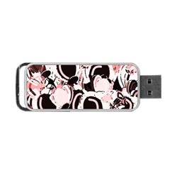 Pink Abstract Garden Portable Usb Flash (one Side) by Valentinaart