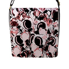 Pink Abstract Garden Flap Messenger Bag (l)  by Valentinaart