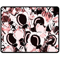 Pink Abstract Garden Double Sided Fleece Blanket (medium) 