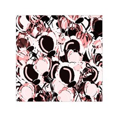 Pink Abstract Garden Small Satin Scarf (square)