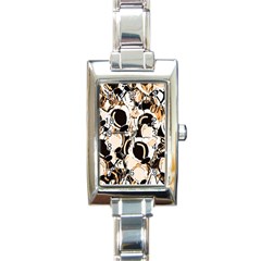 Orange Abstract Garden Rectangle Italian Charm Watch