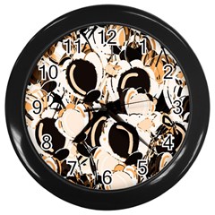 Orange Abstract Garden Wall Clocks (black)