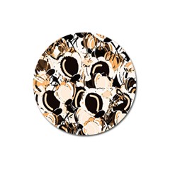 Orange Abstract Garden Magnet 3  (round)