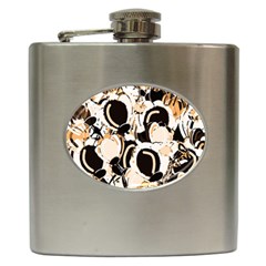 Orange Abstract Garden Hip Flask (6 Oz)