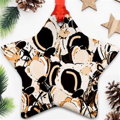 Orange Abstract Garden Star Ornament (two Sides) 