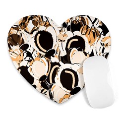 Orange Abstract Garden Heart Mousepads by Valentinaart