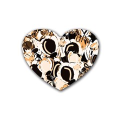 Orange Abstract Garden Heart Coaster (4 Pack)  by Valentinaart