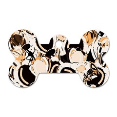 Orange Abstract Garden Dog Tag Bone (two Sides)