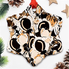 Orange Abstract Garden Snowflake Ornament (2-side)