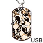 Orange abstract garden Dog Tag USB Flash (Two Sides)  Front