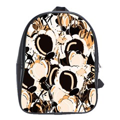 Orange Abstract Garden School Bags (xl)  by Valentinaart