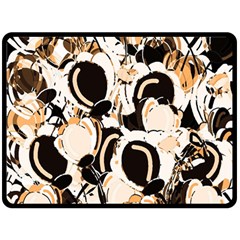 Orange Abstract Garden Double Sided Fleece Blanket (large) 