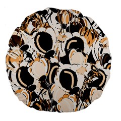 Orange Abstract Garden Large 18  Premium Flano Round Cushions