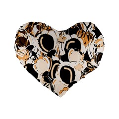 Orange Abstract Garden Standard 16  Premium Flano Heart Shape Cushions