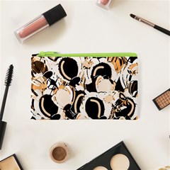 Orange Abstract Garden Cosmetic Bag (xs) by Valentinaart