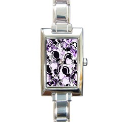 Purple abstract garden Rectangle Italian Charm Watch