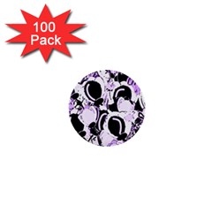 Purple abstract garden 1  Mini Buttons (100 pack) 