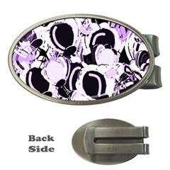 Purple abstract garden Money Clips (Oval) 