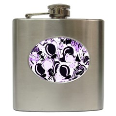 Purple abstract garden Hip Flask (6 oz)