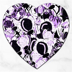 Purple Abstract Garden Jigsaw Puzzle (heart)