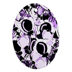 Purple abstract garden Oval Ornament (Two Sides)