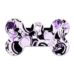 Purple Abstract Garden Dog Tag Bone (two Sides) by Valentinaart