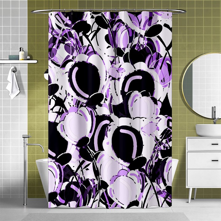 Purple abstract garden Shower Curtain 48  x 72  (Small) 