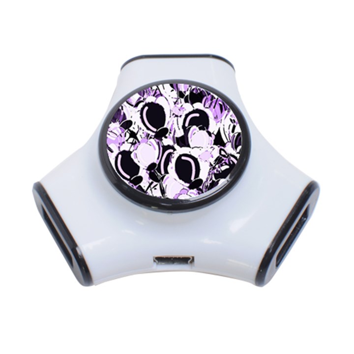 Purple abstract garden 3-Port USB Hub