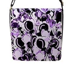 Purple abstract garden Flap Messenger Bag (L) 