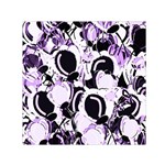 Purple abstract garden Small Satin Scarf (Square) Front