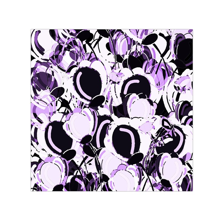 Purple abstract garden Small Satin Scarf (Square)