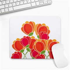 Orange Flowers  Large Mousepads