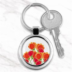 Orange Flowers  Key Chains (round)  by Valentinaart