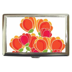 Orange Flowers  Cigarette Money Cases