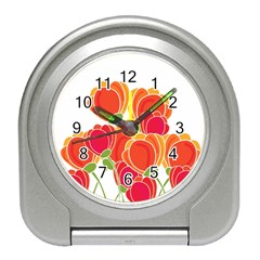 Orange Flowers  Travel Alarm Clocks