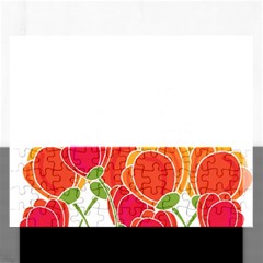 Orange Flowers  Rectangular Jigsaw Puzzl