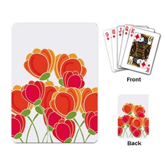 Orange Flowers  Playing Card