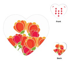 Orange Flowers  Playing Cards (heart) 