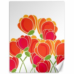 Orange Flowers  Canvas 12  X 16  