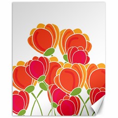 Orange Flowers  Canvas 16  X 20  