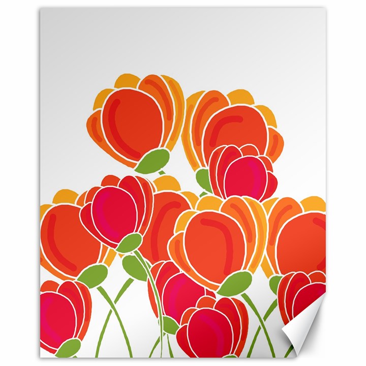 Orange flowers  Canvas 16  x 20  