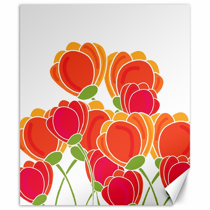 Orange flowers  Canvas 20  x 24  