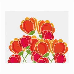 Orange Flowers  Small Glasses Cloth (2-side)