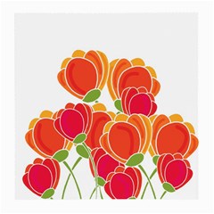 Orange Flowers  Medium Glasses Cloth (2-side)