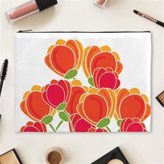 Orange Flowers  Cosmetic Bag (xl)