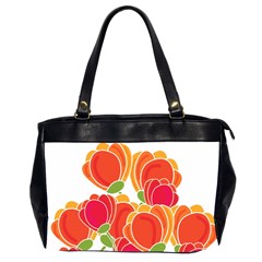 Orange Flowers  Office Handbags (2 Sides) 