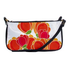 Orange Flowers  Shoulder Clutch Bags