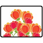 Orange flowers  Fleece Blanket (Large)  80 x60  Blanket Front