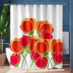 Orange Flowers  Shower Curtain 60  X 72  (medium) 