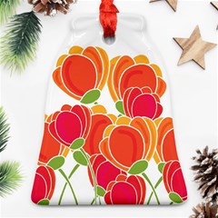 Orange Flowers  Bell Ornament (2 Sides)